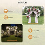 6.6ftx5ft Backdrop Stand, Portable Pipe and Drape Backdrop Stand for Parties Silver Wedding Garden Balloon Arch Frame for Wedding Birthday Parties Banquets Background Decor (4.9x 6.6ft) - Image 4