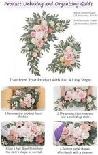 Wedding Welcome Signs Floral(Pack of 2)，Wedding Arch Flowers for Wedding Decorations and Reception Backdrop Decoration (New Pink) - Image 6