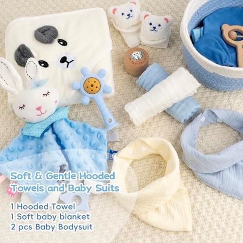 24-Piece Baby Boy Gift Basket, Baby Shower Gift Set for Newborns, Blue - Image 5