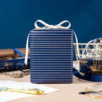 WRAPAHOLIC 30 Inch Navy Wrapping Paper - Jumbo Roll Gold and Navy Print with Cut Lines for Christmas, Birthday, Holiday, Father's Day, Baby Shower - 4 Rolls - 30 Inch x 120 Inch Per Roll - Image 6
