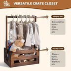 GiftAmaz Brown Wooden Baby Shower Crate Closet, Personalized Baby Basket - Image 4