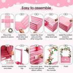 Barydat Wood Baby Shower Basket with Hanger Rack Crate Closet, Pink - Image 4
