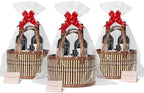 3-Pack Woven Bamboo Gift Baskets with Handles - Baby Shower & Birthday Party Storage - Empty Baskets with 3 Cellophane Bags & Gift Cards (Brown, 9.8×9.8×5.9 IN) by Unknown
