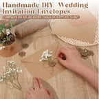 Jetec 50 Set Rustic Wedding Invitation Kits, 5 x 7 Inch Blank Kraft Envelope& Cards, Gold Wax Seals Stickers, Dried Baby's Breath Flowers & Rope, DIY Invitation Accessories for Wedding Bridal Shower - Image 6