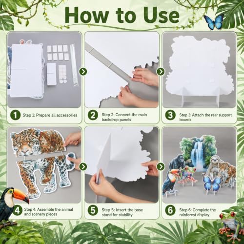 7 Pcs Rainforest Fall Decoration Large Rainforest Jungle Animals Cardboard 2026 Vbs Decor for Jungle Party Favors Safari Themed Vacation Bible School Classroom Decor Baby Shower Supplies - Image 5