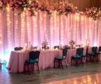 10ft x 10ft Pink Tulle Photo Backdrop Curtain with Lights String for Parties Wedding Sheer Baby Pink Curtain Backdrop for Birthday Party Baby Shower Photo Booth Photography Background Decorations - Image 4