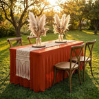 HolidayIdeas 2 Pack Rust Spandex Table Skirts 6ft Fall Tablecloths Ruffle - Image 3
