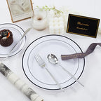 U-QE 100pcs Black Plastic Plates for Party - Black Plates Disposable - Image 2