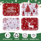 4 Pieces Christmas Serving Trays Melamine Platters - Image 3