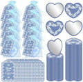 50 Set Cielito Lindo Mexican Baby Shower Party Favors, Heart-Shaped Mirrors with Organza Bags & Thank You Cards, Blue Talavera Party Gifts Bulk for Guests Bridal Shower Wedding Gender Reveal Party by Elasign