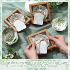 Teenyyou 80 Pack Wedding Favors for Guests Small Ceramic Bowls Bulk Gifts Set 3.3 Inch Sage Green Verdure Design Mini Dipping Bowl Sauce Dish with Cards Box for Party Shower Favor Souvenir - Image 4