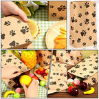 Meanplan 400 Pcs Paper Paw Bags with Footprint Paper Dog Treat Bags Bulk for Lunch Snacks Bread Candy Sandwich Popcorn Cookies Food Party Favors (Brown) - Image 6