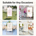 Large Wedding Welcome Sign Stand, Welcome to our Wedding With Stand, Adjustable Height (78", 64", 50") - Gold Hanging Sign Holder with Design Bundle, Ground Stakes & Storage Bag - wedding sign stand adjustable - Image 6