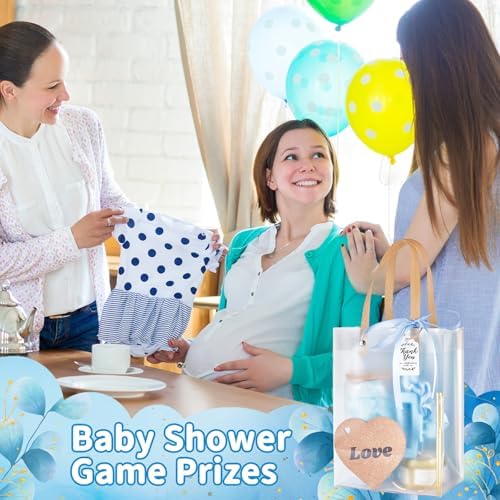 68Pcs Baby Shower Prizes for Game Winners Gifts Wedding Bridal Shower Gifts Including Glass Cans Notebooks Soy Candles Hair Clips for Baby Shower Wedding Bridal Shower Game Prizes (Blue, 6 Sets) - Image 5