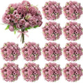 Tigeen 12 Bundles Peonies Artificial Flowers Faux Roses, Gray Purple by Tigeen