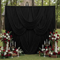 30ft x 10ft Wrinkle Free Black Backdrop Curtain for Parties, 6 Panels 5X10ft Polyester Black Photo Backdrop Drapes Back Drop Cloth for Birthday Wedding Party Photography Background by Gewonelife