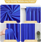 24x10FT Black Backdrop Curtains for Wedding Parties, Wrinkle Free Polyester Photography Backdrop Drapes for Wedding Baby Shower Birthday Parties Stage Background Stand Decorations 4x10ft,6 Panels - Image 2
