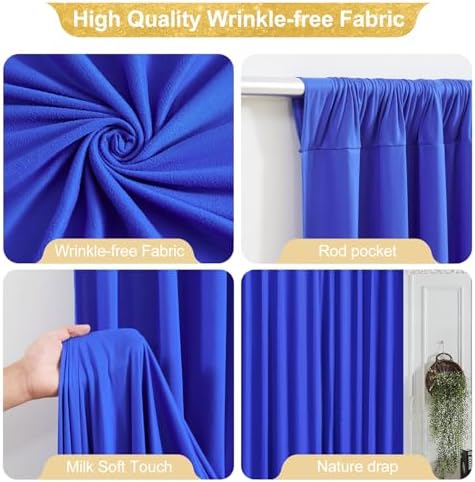 24x10FT Black Backdrop Curtains for Wedding Parties, Wrinkle Free Polyester Photography Backdrop Drapes for Wedding Baby Shower Birthday Parties Stage Background Stand Decorations 4x10ft,6 Panels - Image 2