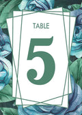 Blue Rose Table Cards Number 1-75 Double Sided For Wedding Reception Event Party Baby Shower Birthday 4x6, AT-TABLE-CARD-845 by Unknown