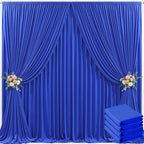 20ft x 10ft Royal Blue Backdrop Curtain for Parties Blue Wrinkle Free Backdrop Drapes Panels for Baby Shower Birthday Party Wedding Photo Photography Polyester Fabric Background Decoration by Suppromo