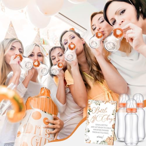 Trelaco 12 Pcs Pumpkin Baby Shower Game Fall Baby Bottle Chug Wooden Sign - Image 5
