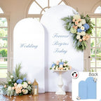 White Blue Arch Covers 7.2FT 6FT Set of 2 Backdrop Covers Stretchy Spandex Baby Shower Arch Cover for Wedding Birthday Graduation Bridal Shower Banquet Party Decor Photo Booth Balloon Arch Backdrop - Image 2