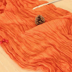 8 Pack Orange Cheesecloth Table Runner 120 Inch Boho Wedding Decor - Image 6