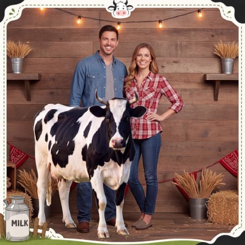 Funrous 5 ft Realistic Cow Cardboard Stand-up Party Decor, 1 Pcs - Image 7