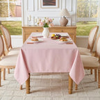 Light Pink Rectangle Tablecloth 60 x 120 Inch Machine Wash Indoor & Outdoor - Image 3