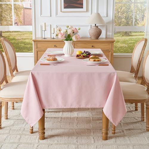 Light Pink Rectangle Tablecloth 60 x 120 Inch Machine Wash Indoor & Outdoor - Image 3