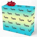 Personalized Logo Wrapping Paper, Gradient Blue And Yellow Gift Wrap Paper Custom Funny Name Wrapping Paper Roll for Boys Girls Baby Shower Anniversary Birthday Christmas Gift 58x23 5 Rolls by MyPupSocks