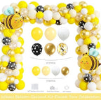 Party Inspo Bee Baby Shower Decorations, Honey Bee Baby Shower Supplies, A Little Honey Bee is On The Way Decorations Backdrop Balloon Banner Tablecloth Cake Topper Plates Napkins Forks Yellow 203PCs - Image 3
