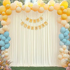 Ivory Backdrop Curtain 10 Panels-Wrinkle-Free Ivory Curtains Polyester Photography Drapes for Wedding Party Baby Shower Photo Background Decorations- 40 X10FT - Image 7