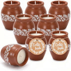 FYSUIMU 12 Sets Cielito Lindo Candles Mexican Terracotta Flower Clay Pottery Jar Candles with Paper Tags for Fiesta Cinco De Mayo Birthday Baby Shower Wedding Party Decoration by FYSUIMU