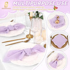 Showgeous 30 Pack Lavender Cloth Napkins with Fringe, 16x16 inch - Image 6