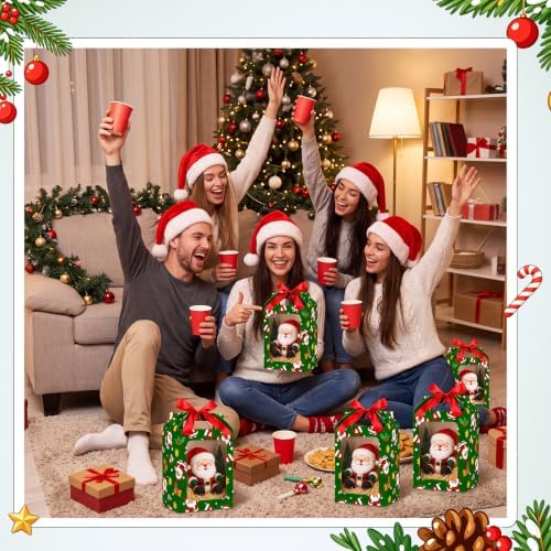 Eaasty 24 Pcs Christmas Gift Boxes with Window Santa Gift Boxes - Image 3