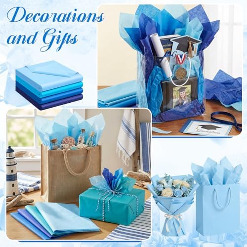 500 Sheets Blue Tissue Paper Bulk 20 x 20 Inch for Rosh Hashanah Gifts - Image 6