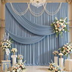 10x16ft Dusty Blue Backdrop Curtains for Wedding Party, 2 Panels 16 ft Long Back Drop Cloth, Wrinkle-Free Polyester Drapes for Birthday, Baby Shower, Stage Photography Background - Image 7