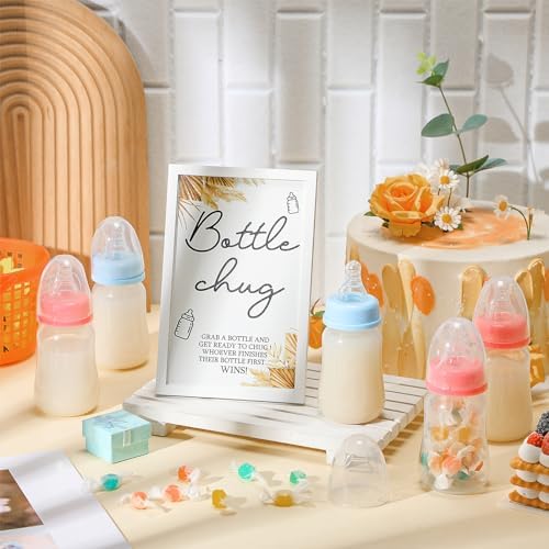 Roowest Bottle Chug Baby Shower Games Favors, Pink, Blue, Boho - Image 4