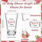 50 Sets Baby Shower Favors Shot Glasses Keychain Gifts, Strawberry, Red - Image 2