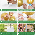 2 Sets Adjustable Balloon Column Stand Kit with Bases（Sage Green Pink Gold） - Image 5