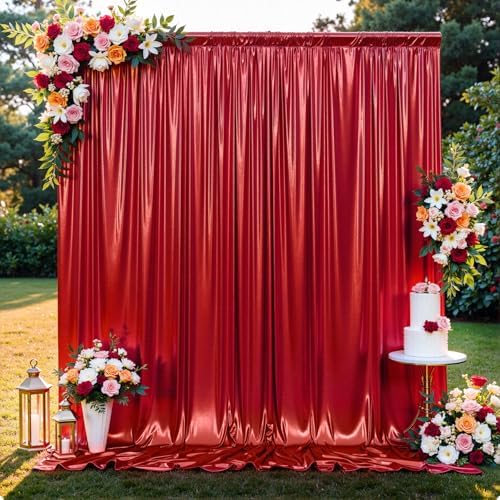 10x10FT Red Sequin Backdrop Curtain for Party - 2 Panels 5x10FT Wrinkle-Free Shimmer Drapes for Birthday, Wedding, Christmas, Decorations & Photography by Unknown