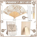 Leinuosen 51 Pcs Wedding Favors for Guests Bulk Vintage Lace Paper Fans - Image 2