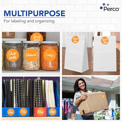 Perco Neon Orange Perforated Round Circle Dot Sticker 3-Inch Labels — 3 Rolls, 1,500 Stickers - Sale, Clearance & Limited-Time Offer Signage, High Visibility - Made in USA - Image 3