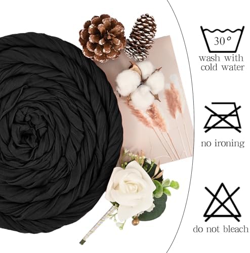 Showgeous 16 Pack Black Cheesecloth Table Runner 17 x 108 Inch - Image 3