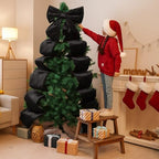 Wavwavw Christmas Giant Velvet Bow Decor Black Big Bow, 75 x 18 Inches - Image 4
