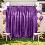 10X10FT Purple Halloween Backdrop Sequin Curtain Drape Glitter Party Decor - Image 4