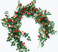 2PCS x 6FT Rose Garland Artificial Flower Vine for Home Decor, Orange by zhixinyue