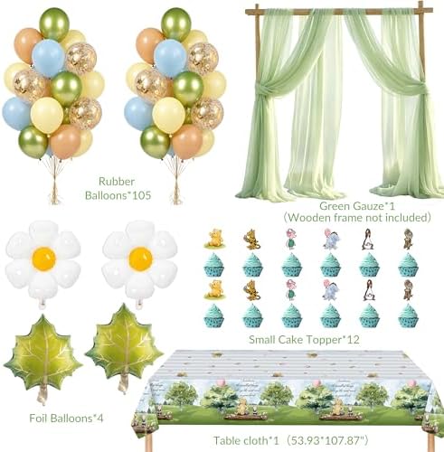153Pcs Classic Winnie Bear Baby Shower Decorations Party Supplies - Image 4