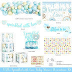Hombae Donut Baby Sprinkle Decorations for Boy, Baby Shower Decorations for Boys, Blue Sprinkle with Love Backdrop Balloon Banner Boxes Tablecloth Sash for Boy Sprinkled Baby Shower Supplies - Image 2